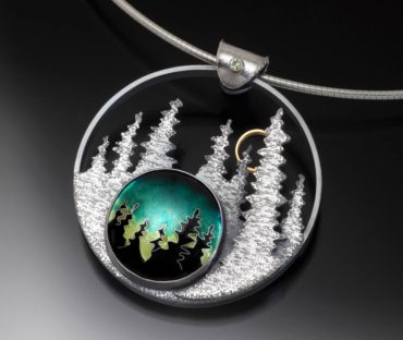 “Breathe the Night” enameled pendant