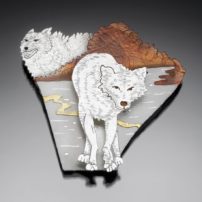 “Wolf in Black Spruce IV” pendant