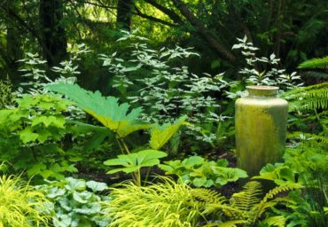 For more color, add a large container to the garden.