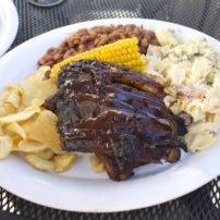 Deckside BBQ, slow-smoked baby back ribs