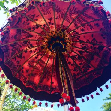 Parasol decoration at Ubud temple