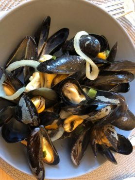 Belgian mussels, a popular dish