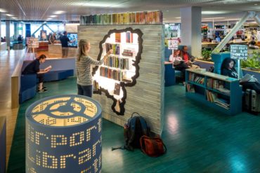 The Airport Library at Schiphol offers about 500 books, written by Danish authors and translated into some 40 languages. (Photo courtesy Schiphol Media Library)