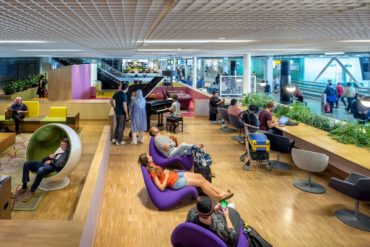 The library at the Schiphol, Amsterdam's airport, is a place to get comfy. (Photo courtesy Schiphol Media Library)