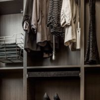 Pull-down closet hanging rod and shoe rails by Hardware Resources