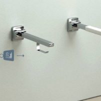 Fold-up grab bars in down position by Ponte Giulio USA