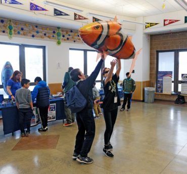 Public visitors finding and flying Nemo — USS Turner Joy at the WSSEF.