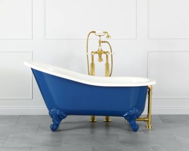 Shropshire slipper tub by Victoria and Albert in aqua blue