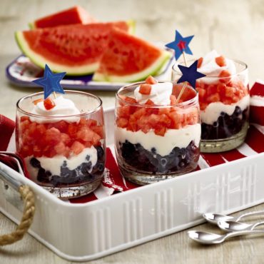 Red, White and Blue Watermelon Parfait