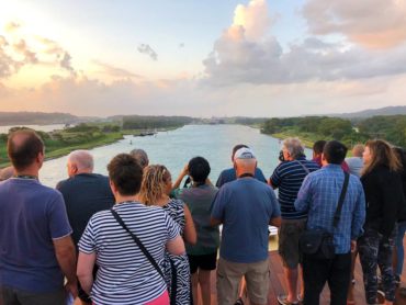 Cruise guests up at sunrise