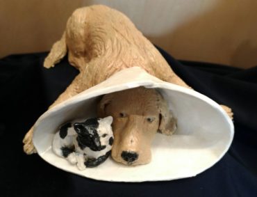 "Cone Cat and Dog" by Jane Schupay of Rolling Clay Studio