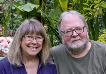 Jeanne and Robin Cronce in their garden