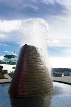 One of five submarine fountains at Bremerton's Harborside Park