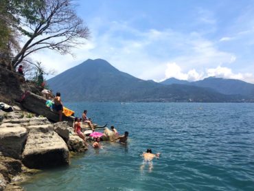 Swimming in Lake Atitlan