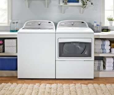 Whirlpool models 5700xW/5700AC top-loading laundry machines are a high-efficiency team. Top loaders are favored by crafters for their ability to “soak” cloth for dying, felting and other craft activities.