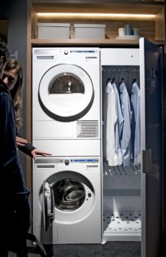 Stacked clothes washer and dryer (Photo courtesy A Kitchen That Works, LLC)