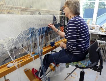 Cecilia Blomberg at her loom