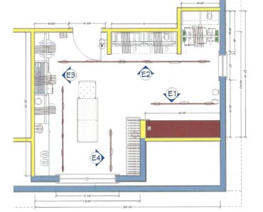 Closet floor plan and wall elevation renderings — Not to scale.These renderings are of the general appearance of the design. They are not intended to be the exact rendition. (Renderings courtesy A Kitchen That Works LLC)