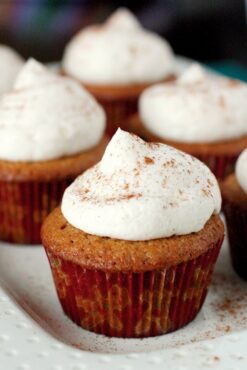 Gingerbread Cupcakes with Whipped Vanilla Buttercream