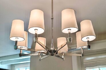 Chandelier with clip-on shades