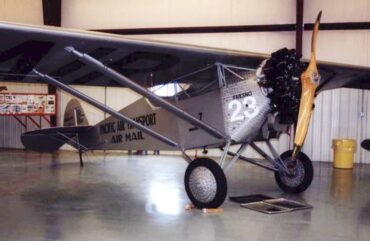 A Ryan M-1 NC2073 preserved airworthy in Pacific Air Transport markings at the Historic Aircraft Restoration Museum, Creve Coeur airport, Missouri. (Photo courtesy RuthAS, via Wikimedia)