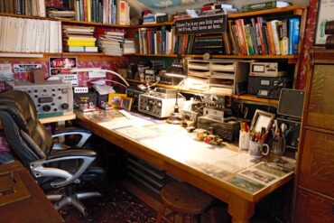 Arthur Davenport’s ham radio desk