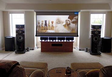 JVC DLA-RS4500K 4K laser projector, Screen Innovations 100-inchMotorized Slate projector screen, Lyngdorf MP-60 audio/video processor, four Aesthetix Atlas monoblock amplifiers, a pair of Focal Stella Utopia EM speakers, two JL Audio Gotham G213v2 subwoofers and Nordost cable are just some of the products in this amazing Dolby Atmos theater and music listening system.