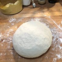 Risen and kneaded dough
