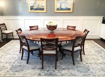 Formal dining room with round table