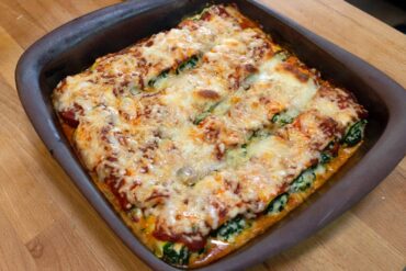 Zucchini Lasagna Rollups, out of the oven and ready to eat
