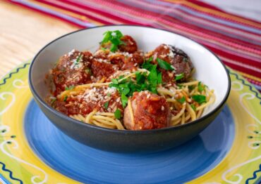 Turkey and Beef Meatballs with Whole-Wheat Spaghetti