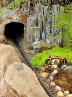 Miniature train garden at The Brothers Greenhouses