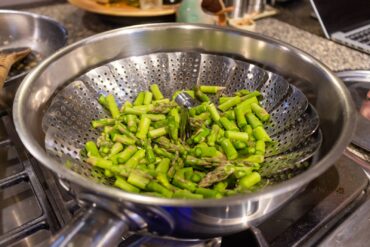Steam asparagus.
