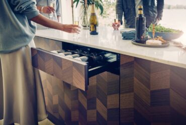 The newly available Dometic DrawBar offers the functionality of a full-size wine cooler in an elegant, compact design that fits 5 bottles. (Photo courtesy Dometic Home)
