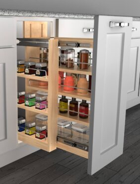 The Sidekick pull-out storage accessory by Rev-a-Shelf