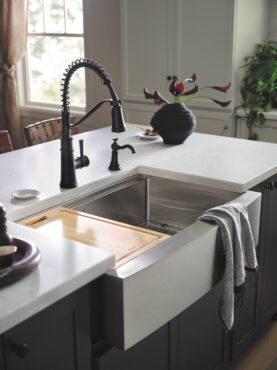 Moen 1800 Series stainless steel, work station farm house sink