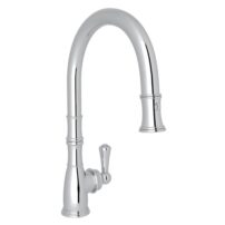 Rohl Georgian Era high-arc pull-down faucet with aerated head in polished nickel