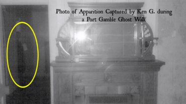 This photo, taken on the second floor of the Walker-Ames house during a 2017 Ghost Walk, captured the shadow of a person standing in the doorway — a.k.a. a “shadow person” by paranormal investigators. According to the record, no one was standing in the doorway.
