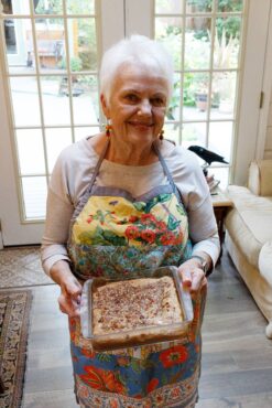 Barb’s pumpkin cobbler ready to serve