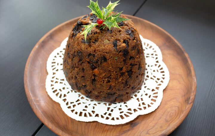 Figgy pudding ready for flaming