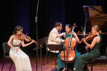 2022 Olympic Festival: violinist Angela Wee, pianist Julio Elizalde, cellist Audrey Chen and violist Bethany Hargreaves. (Photo courtesy Brandon Patoc)