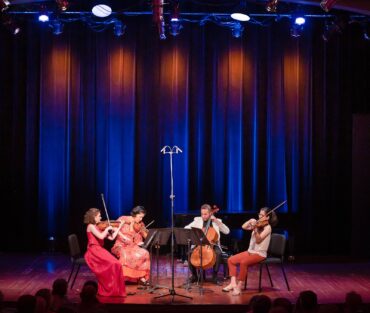2023 Olympic Festival performance: violinist Clara Neubauer, violinist Jennifer Frautschi, cellist Matthew Zalkind and violist Vicki Powell. (Photo courtesy Carlin Ma)