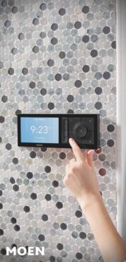 Controls for the U by Moen smart shower is Wi-Fi and cloud-based, customizable digital shower