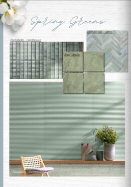 Many shades of green tile are trending in 2024.