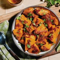 Sweet Potato Bowl with Cilantro, Turmeric Ghee and Lime