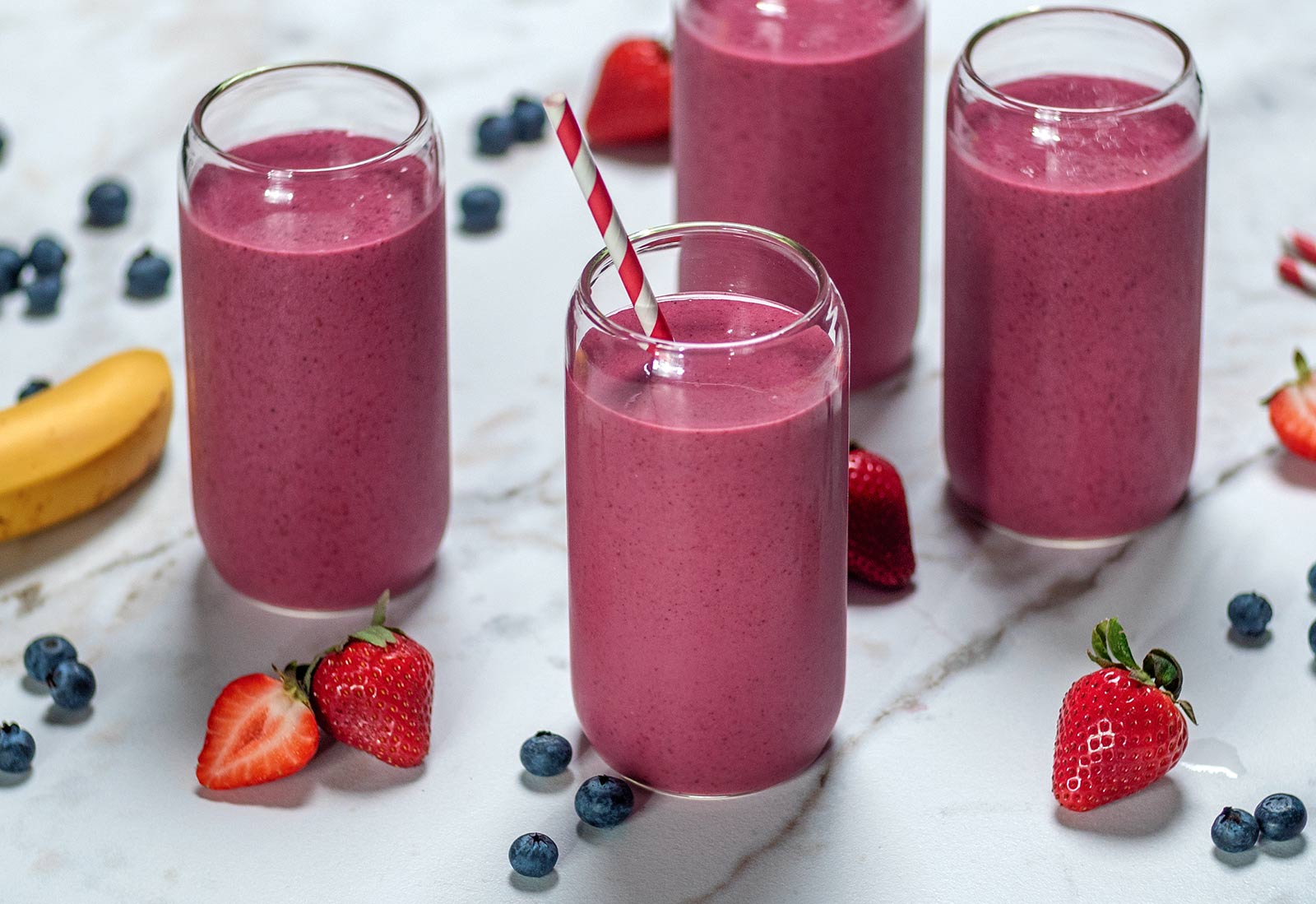 Recipe for Green Tea Berry Banana Smoothies