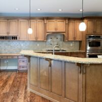 before — kitchen west wall and island