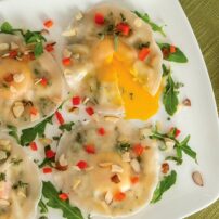 Egg Ravioli with Sage and Almonds