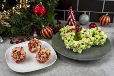 Holiday Wreath Popcorn Treats and Cranberry Popcorn Balls