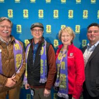 L-R: Bremerton Mayor Greg Wheeler, Port Orchard Mayor Rob Putaansuu, Kitsap County Commissioner Katie Walters, SeattleFWC26 Chief Legacy Officer Leo Flor